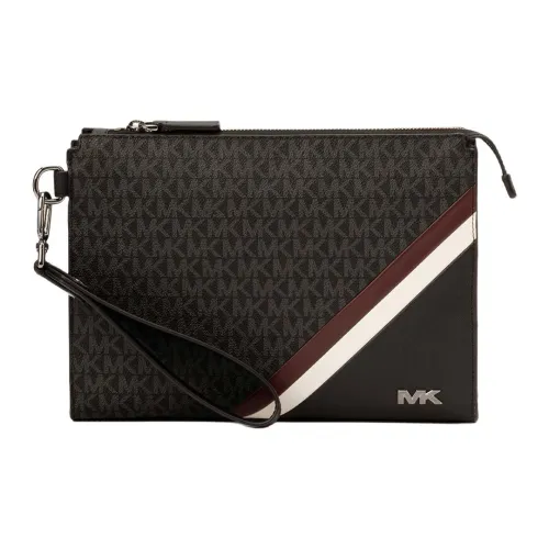 MICHAEL KORS Coated Canvas Clutch Large Size Men's Deep Red