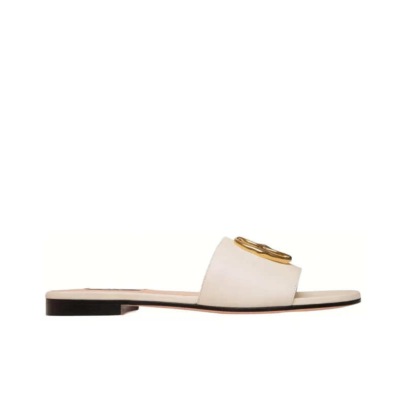 BALLY Emblem Flat Leather Sandals-1