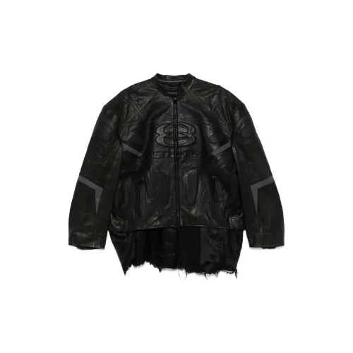 Balenciaga Leather Jackets Unisex Black