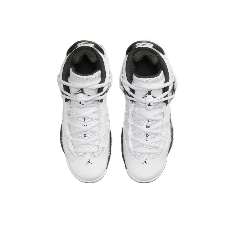 Jordan Air Jordan 6 Rings Non slip Support Mid Top Children's Basketball Shoes White Teenagers-2