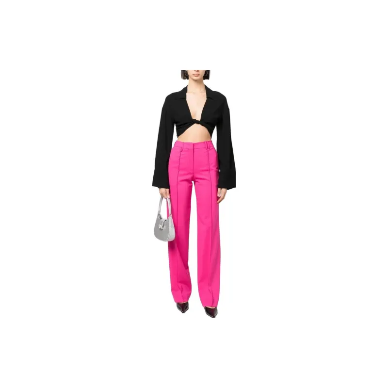 Blumarine Twist Detailed Cropped Long Sleeved Top-1