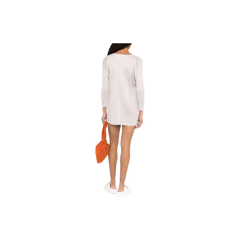 PLEATS PLEASE ISSEY MIYAKE SS22 Long Sleeved Dress Women's White-2
