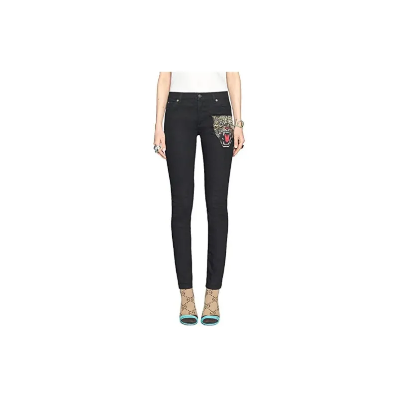 GUCCI Angry Cat Embroidered Denim Pant-3