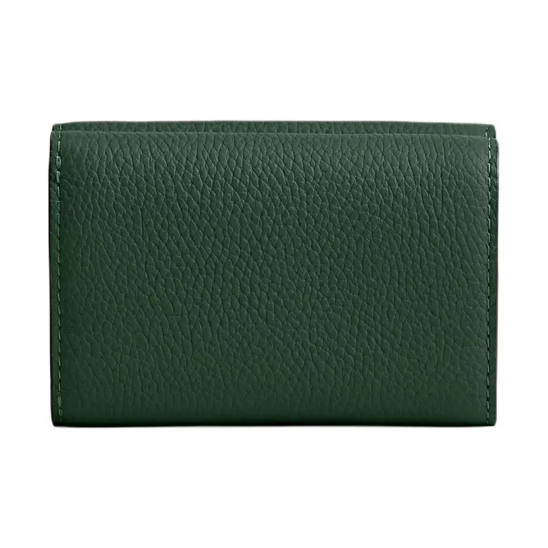 COACH Leather Coin Purses Wallets Mini Women's Hunter Green-1