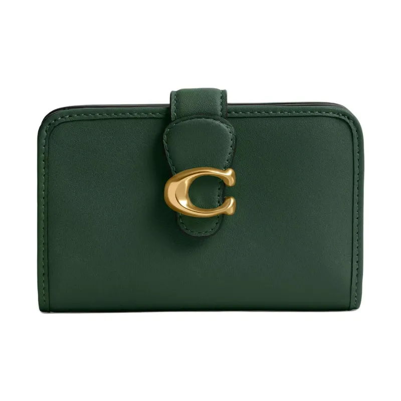 COACH Tabby Smooth Leather Wallet Medium Size Women's Hunter Green-0