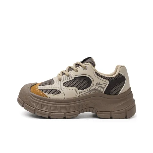 Warrior Warrior Lightweight Low Top Chunky Sneakers Women's Khaki Brown Yellow 1.0