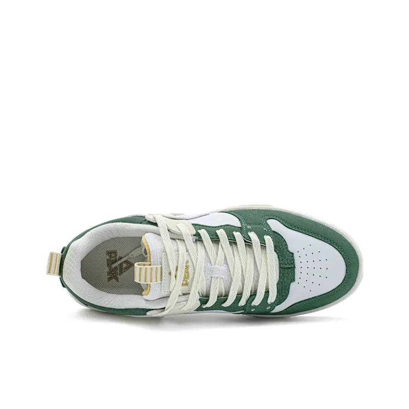 PEAK Classic Heritage Coverage Cushioning Abrasion Resistant Low Top Skateboard Shoes Men's White Green-3