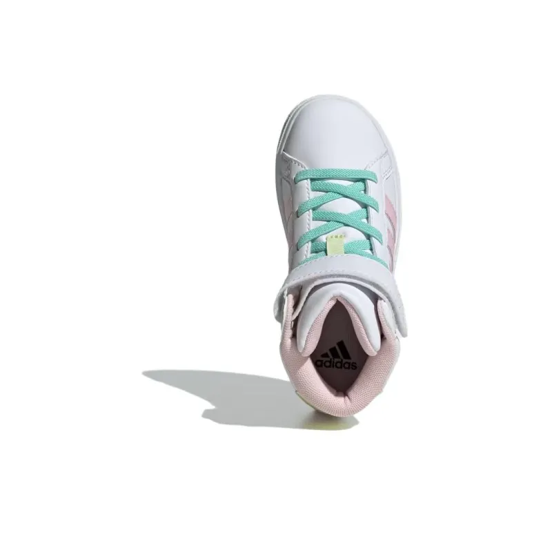 adidas Grand Court Mid K 'White Clear Pink Yellow'-2