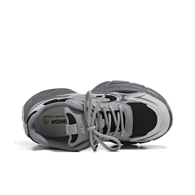 Warrior Low-Top Chunky Sneakers Women's Silver-3