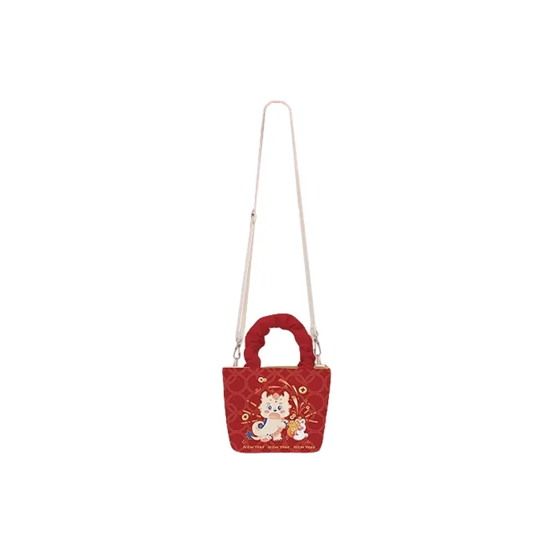 AOSONG Suede Tech Fabric Handbag Unisex Red-1