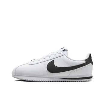 Nike Cortez Anti Slip Wear Resistant Low Top Kids' Skateboarding Shoes White Black Teenagers