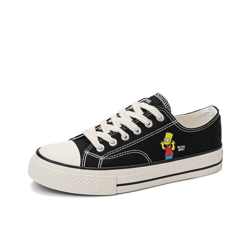 The Simpsons Canvas Shoes Unisex Low Top Black-2