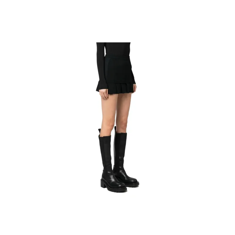 OFF-WHITE High Waist Pleated-Hem Skirt-3