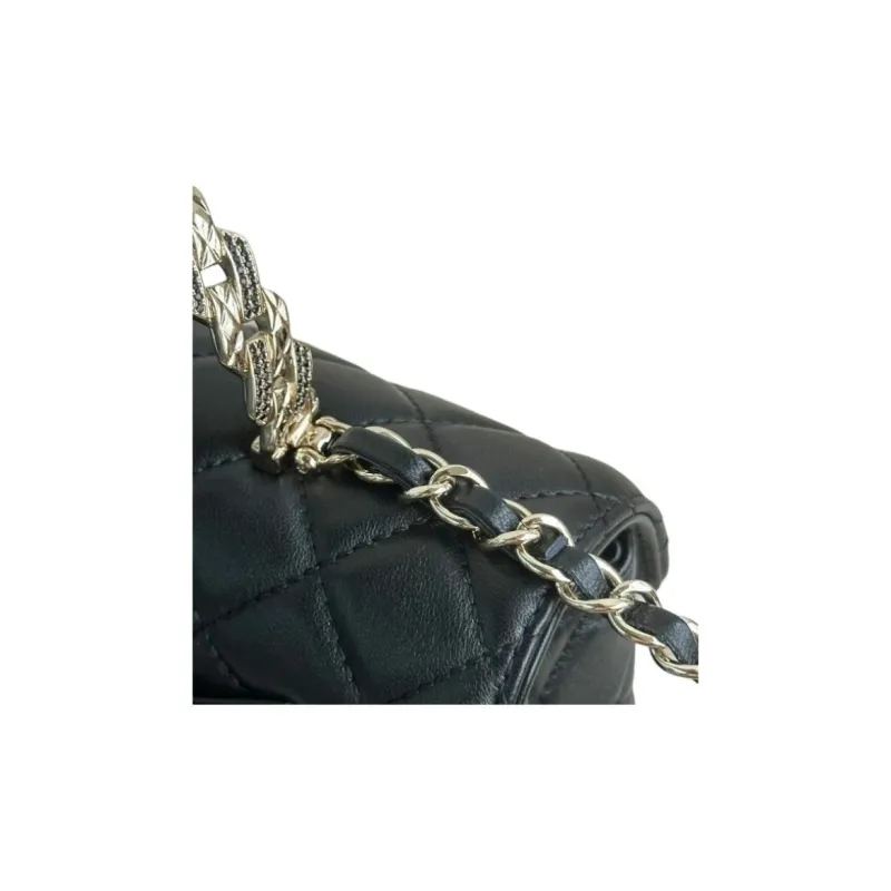 CHANEL Lambskin Shoulder Bag, Crossbody Bag, Handbag Women's Black-2