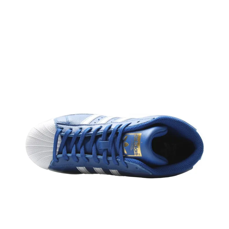 Adidas Originals Pro Model Wear resistant And Lightweight Mid Top Kids' Skateboarding Shoes Blue White Teenagers-2