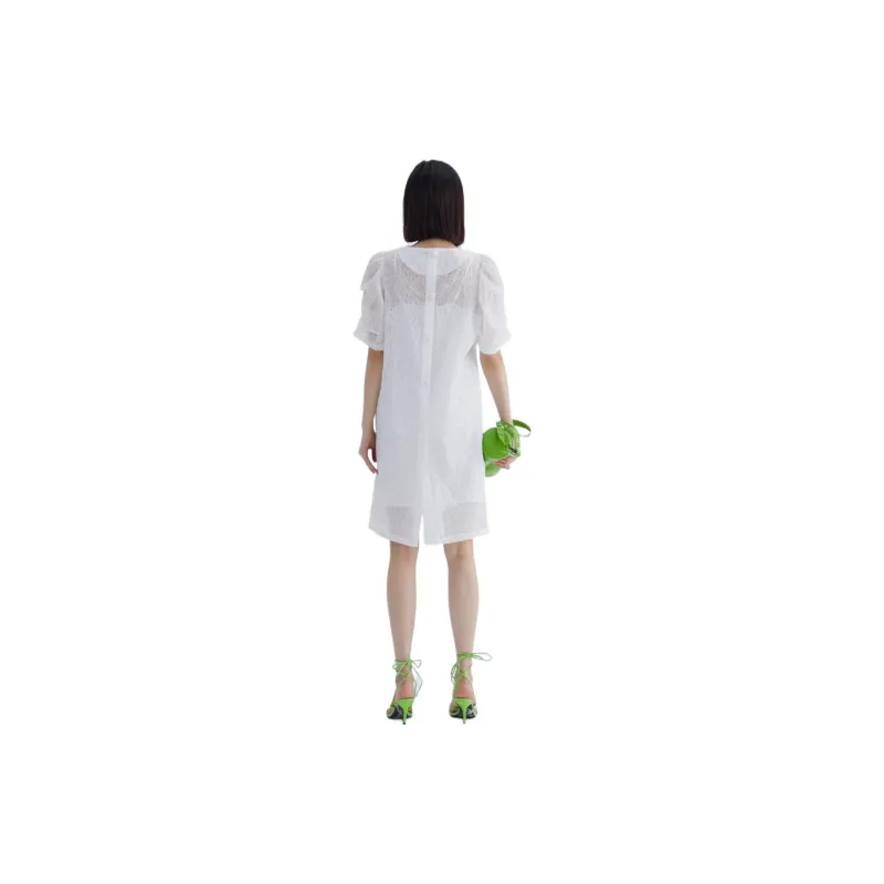 LOFT SHINE Short-Sleeved Dresses Women's White-2