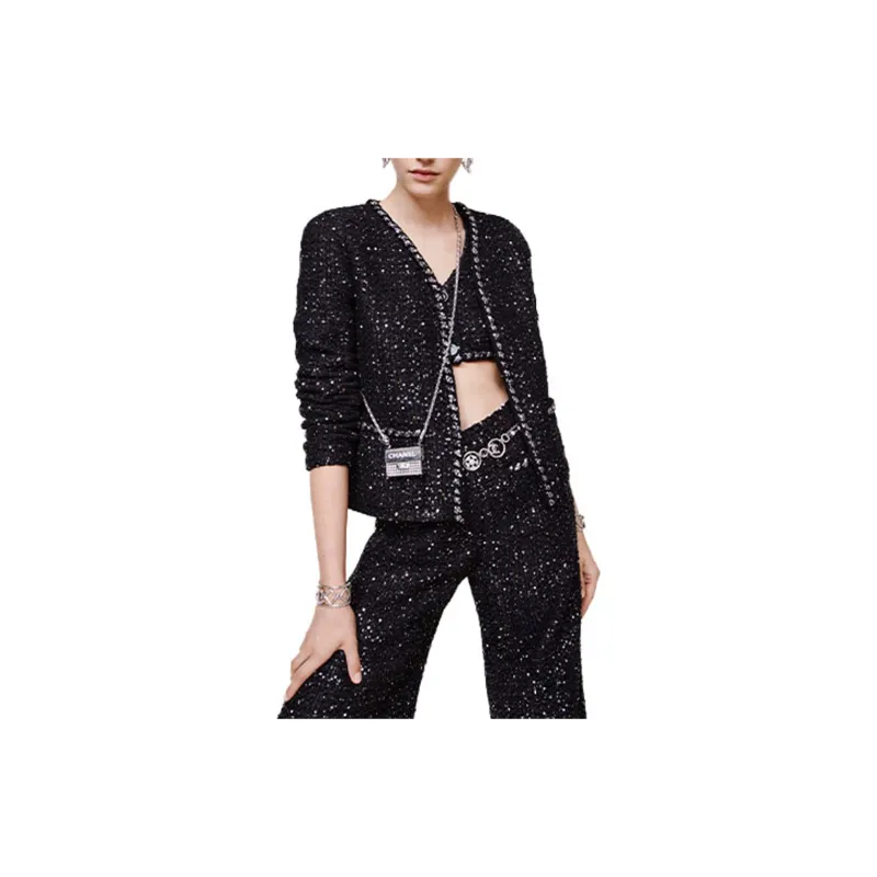CHANEL Jacket Women's Spring Outerwear Black-4