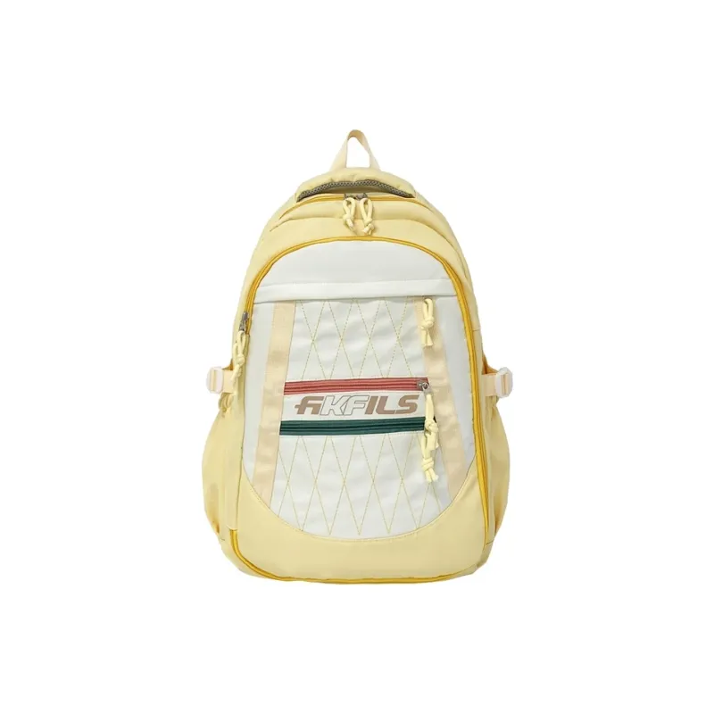 GEERDUN Composite Cloth Backpack Unisex Black/Pink/Yellow/Blue-4