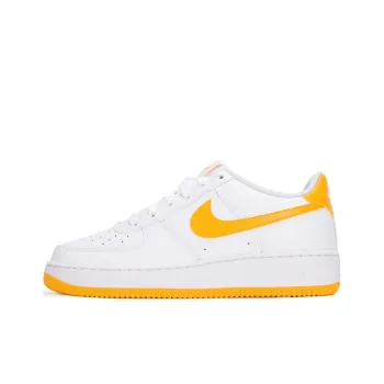 Nike Air Force 1 Low Top Kids' Skateboarding Shoes White Yellow Teenagers