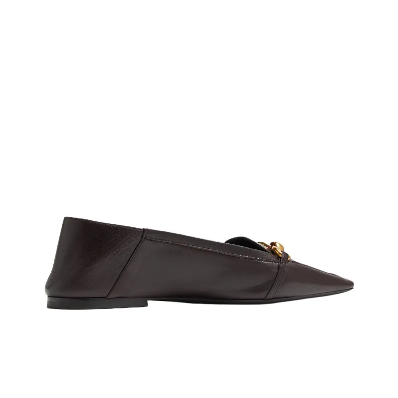 SAINT LAURENT Le Mallion Loafers Women's Dark Brown-2