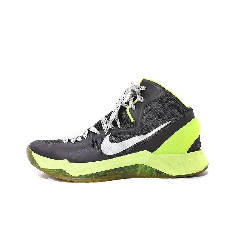 Nike ZOOM HYPERDISRUPTER Anti Slip Wear Resistant Mid Top Basketball Shoes Men's Gray Green-0