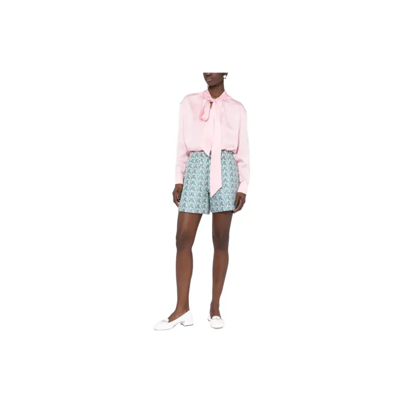 Lanvin Ribbon-Fastened Long Sleeved Satin Blouse-1