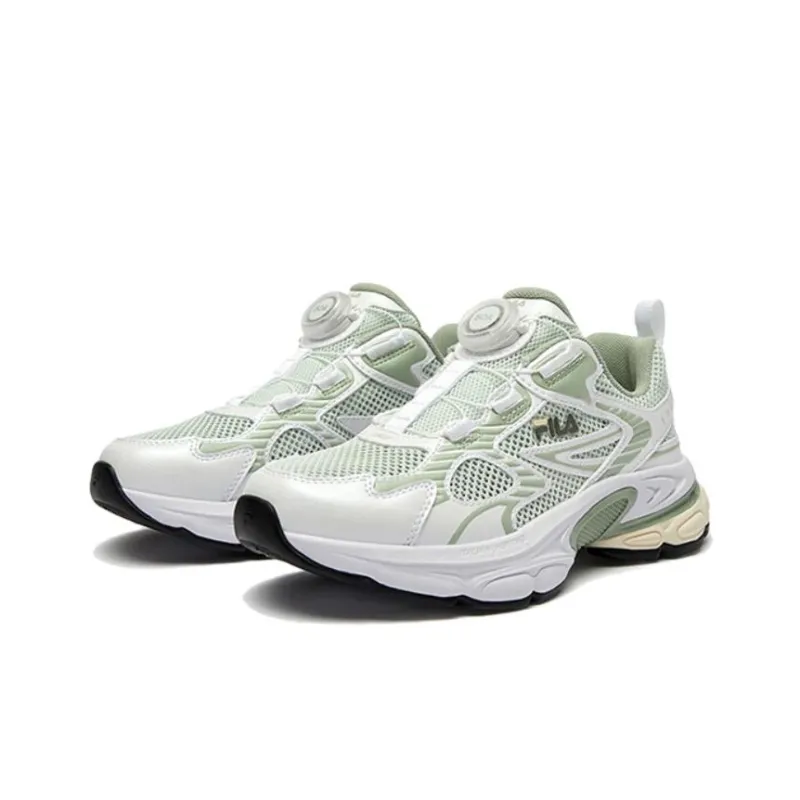 FILA KIDS Pegasus Anti Slip Wear Resistant Low Top Kids' Running Shoes White Green Teenagers-2