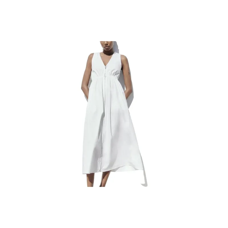 ZARA Sleeveless Dresses Women's White-2