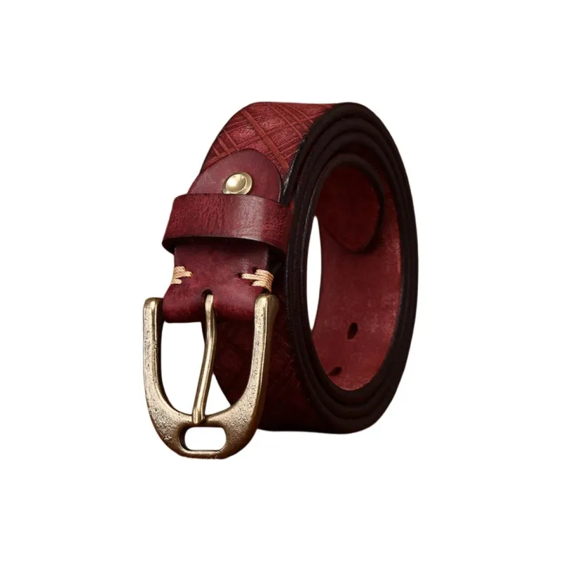 JEANSWEST Cow Leather Leather Belts Men's 3.8cm-3