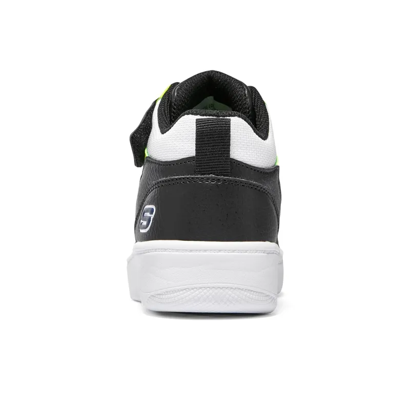 Skechers Anti-Slip Wear-Resistant Low-Top Kids' Skateboarding Shoes Black Green Teenagers-4