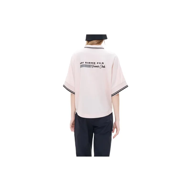 FILA FUSION Polo Shirts Women's Dirty Peach Pink-3