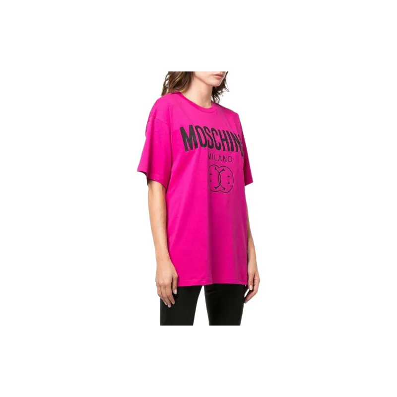 Smiley X MOSCHINO T-Shirts Women's Rose Red-3