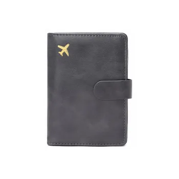 OUZIHUANG PU Passport Holder Regular Unisex Black