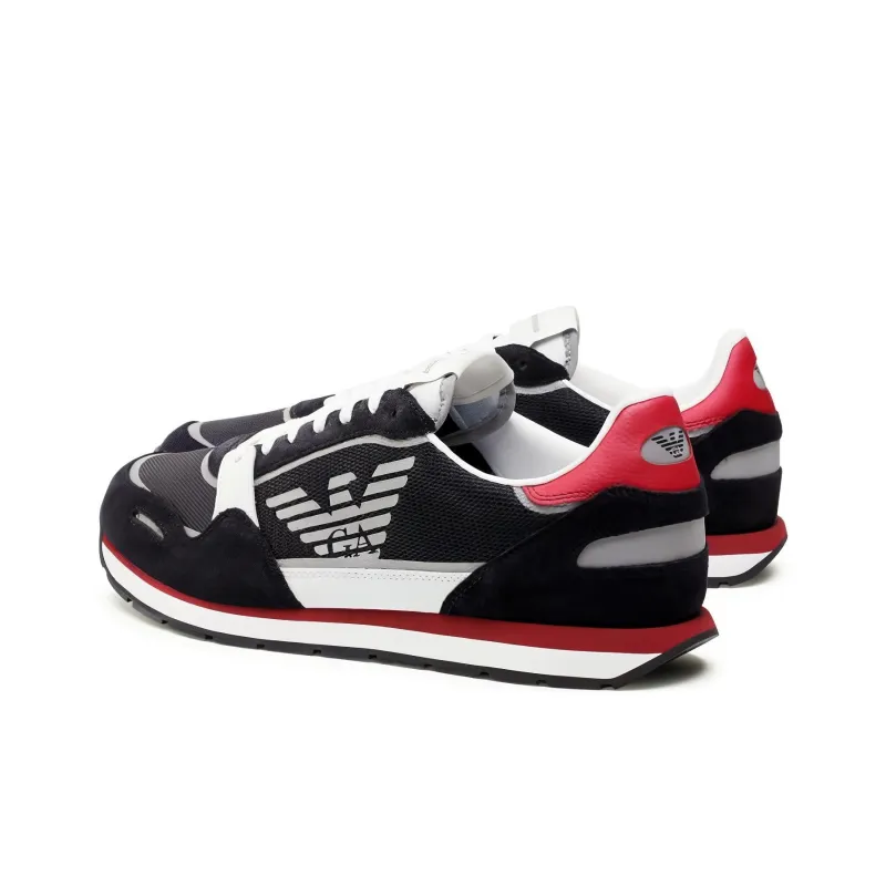 EMPORIO ARMANI Low Top Casual Shoes Men's Black Red-4