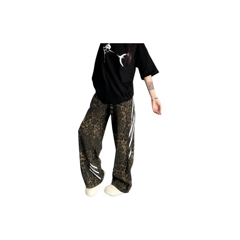 MGXEK Jeans Unisex Leopard Print-1