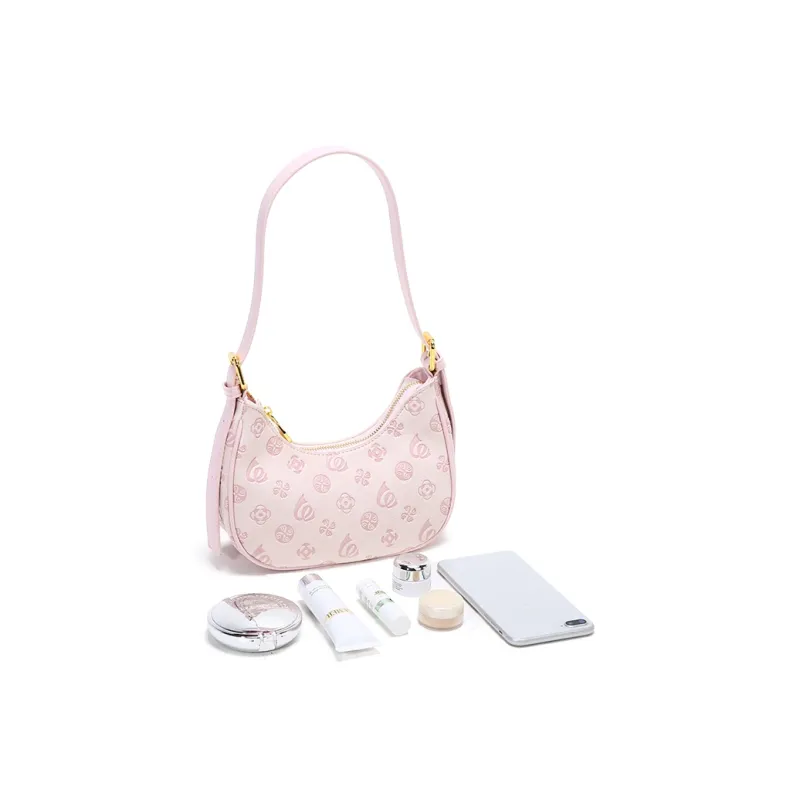 Carit&Koty Polyurethane Synthetic Leather Shoulder Bag Women's Pink-4