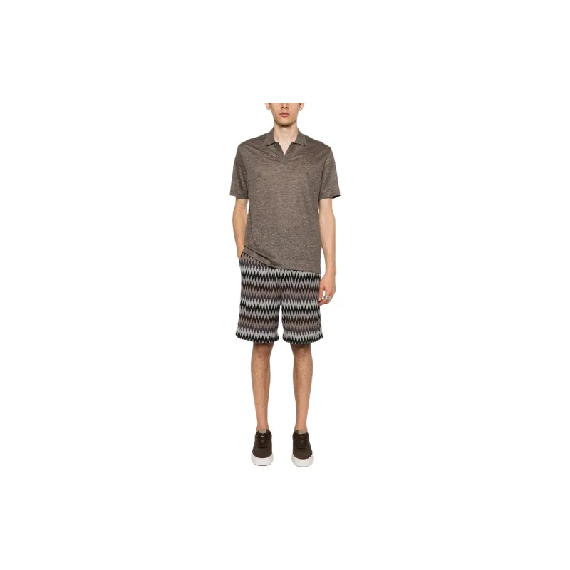 Ermenegildo Zegna Short sleeve Linen Polo Shirt-1
