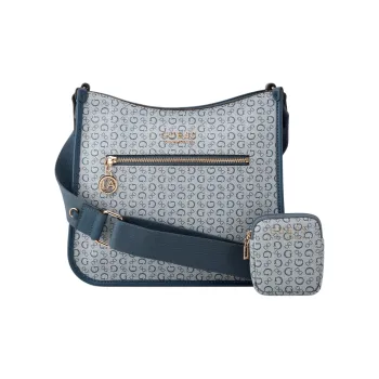 GUESS Coated Canvas Shoulder Bag Crossbody Bag Women's Blue