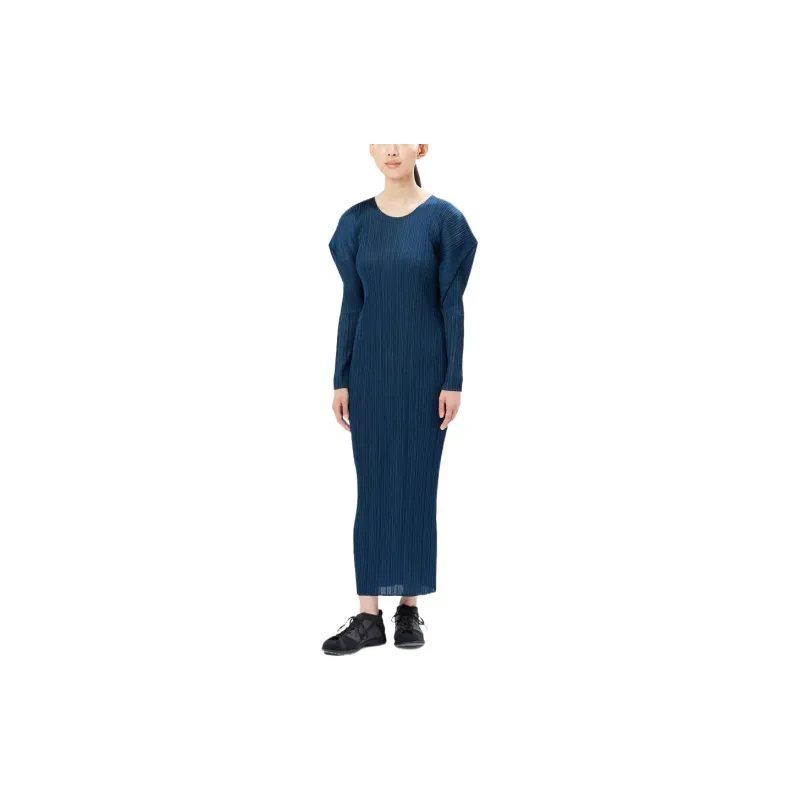 PLEATS PLEASE ISSEY MIYAKE Long-Sleeved Dresses Women's Blue-1