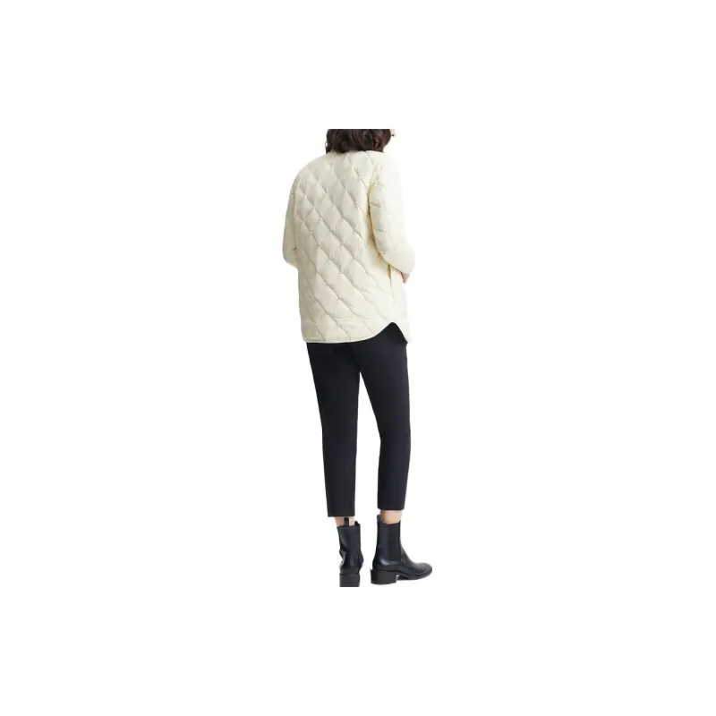 THEORY FW22 Diamond Baseball Collar Fitted Moderate Regular Edition Down Jacket Women's Milk White-2