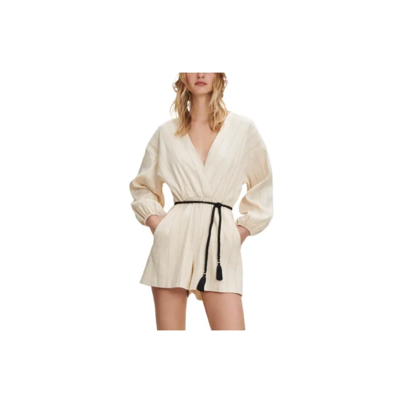 Maje Jumpsuit Women's Beige Yellow-3