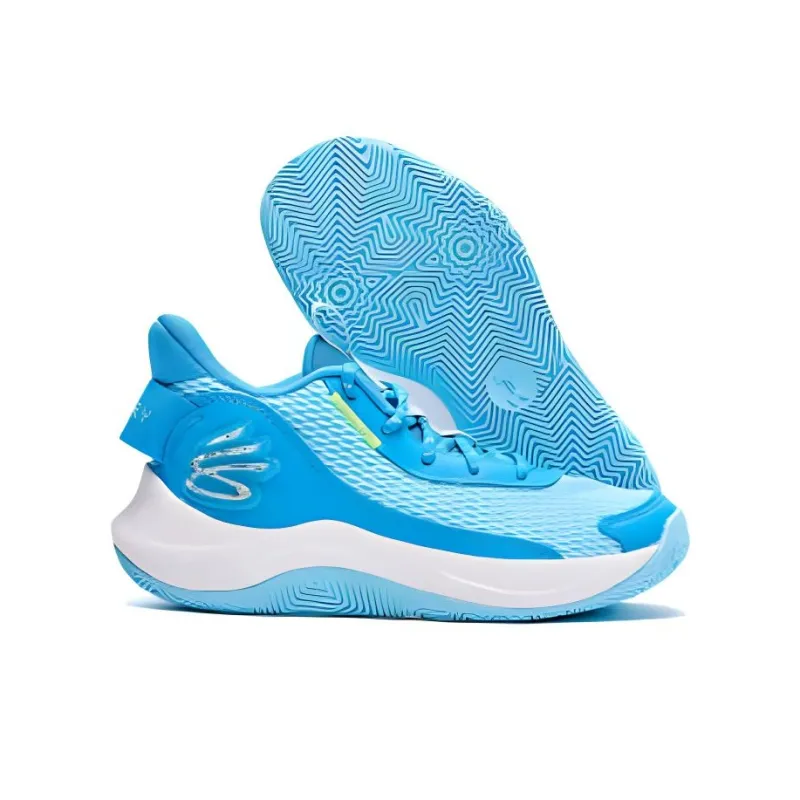 Under Armour Curry Slip Resistant Anti Kick Abrasion Resistant Low Top Children's Basketball Shoes Blue Teenagers-2