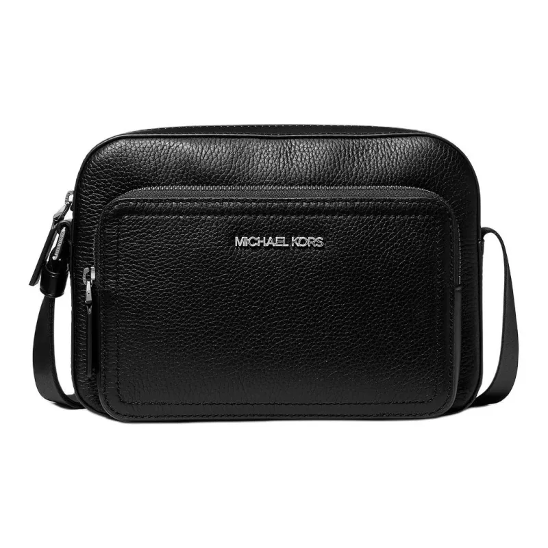 MICHAEL KORS MK Cooper Cow Leather Shoulder Bag, Crossbody Bag Men's Black-0