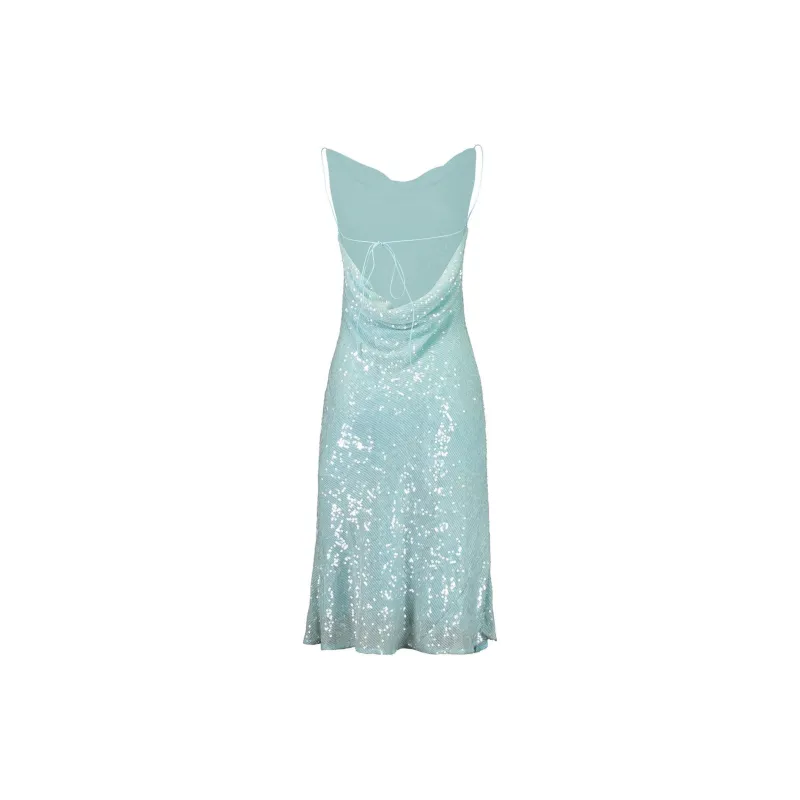 LAPOINTE Sequined Cowl neck Midi Dress-1