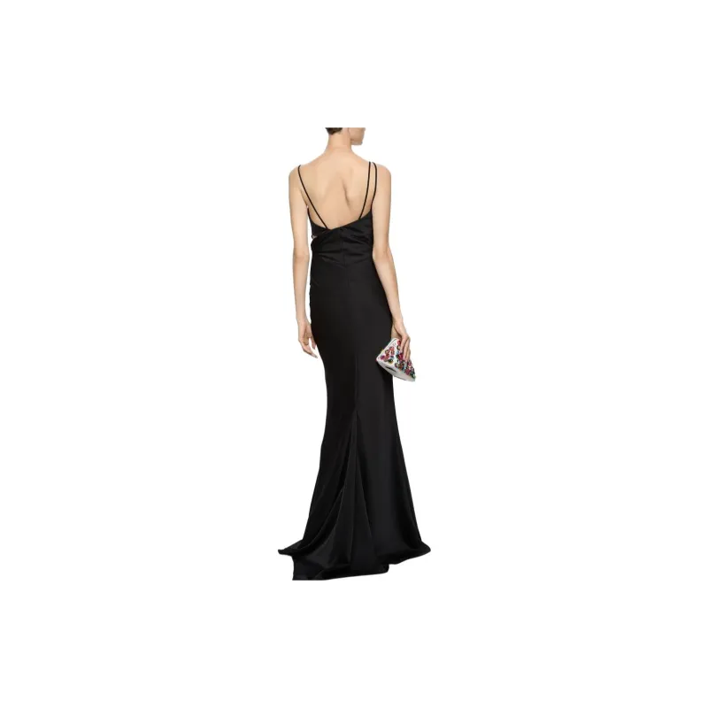 The Attico Melva Asymmetric Neckline Maxi Dress-2