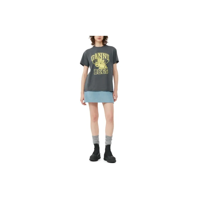 GANNI T Shirts Women's Volcanic Gray-2