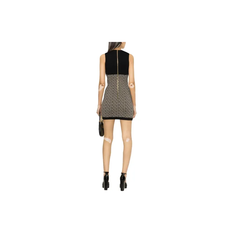 BALMAIN Monogram Jacquard Mini Dress-2