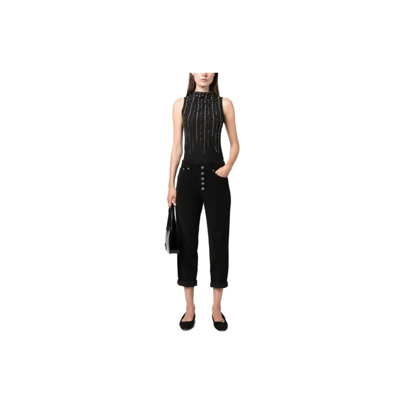 Dondup Mid-Rise Tapered-Leg Cropped Jeans-1
