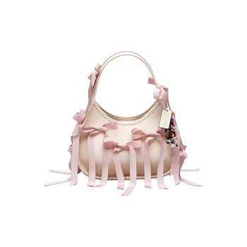 Coachtopia Pebbled Leather Handbag Shoulder Bag Women's Beige