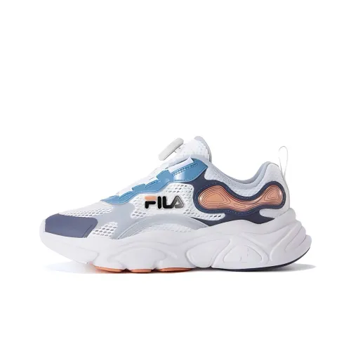 FILA KIDS Anti Slip Wear Resistant Low Top Kids' Running Shoes Gray White Teenagers